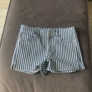 Blue stripped American eagle striped shorts